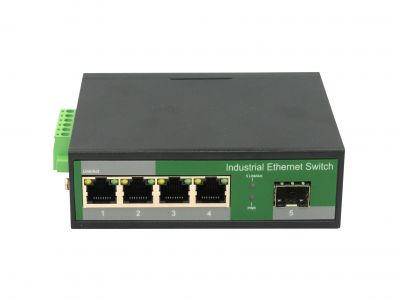 鋼合金工業(yè)級百兆1光4電SFP交換機(jī)